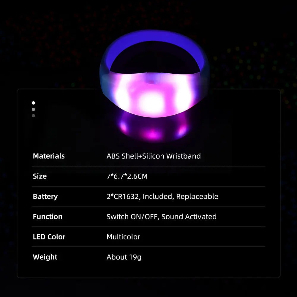 Factory Price Sound Activated LED Bracelets for Events-3