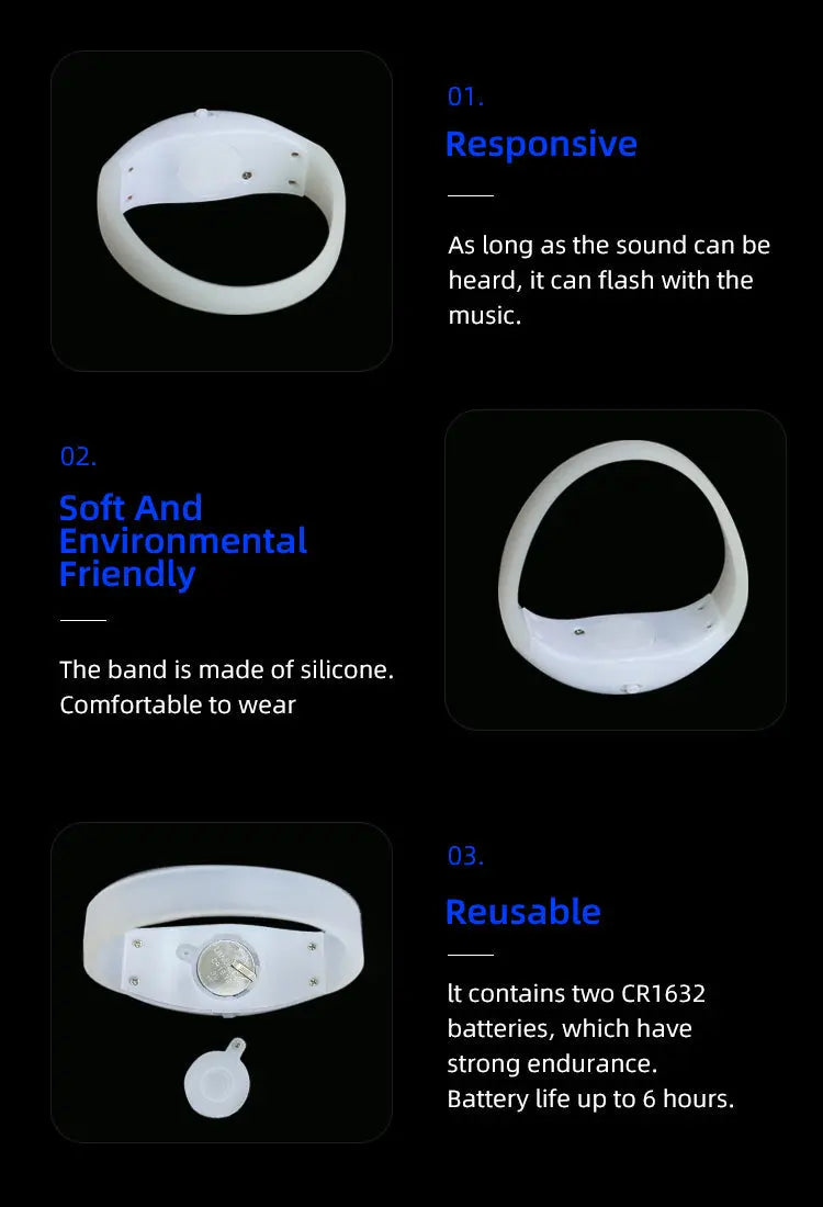 Factory Price Sound Activated LED Bracelets for Events-4