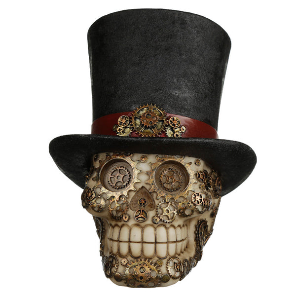 Fantasy Steampunk Skull Ornament - Top Hat SK325 - Memoriex 