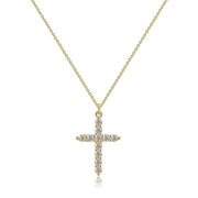 Fashion Jewelry Cross Full Diamond Crown Rotatable Necklace - Memoriex 