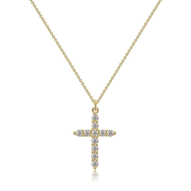 Fashion Jewelry Cross Full Diamond Crown Rotatable Necklace - Memoriex 