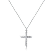 Fashion Jewelry Cross Full Diamond Crown Rotatable Necklace - Memoriex 