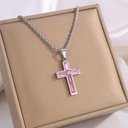 Fashion Jewelry European And American Ing Style Diamond Cross Necklace Unique No Color Fading - Memoriex 