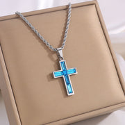 Fashion Jewelry European And American Ing Style Diamond Cross Necklace Unique No Color Fading - Memoriex 