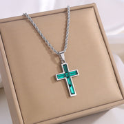Fashion Jewelry European And American Ing Style Diamond Cross Necklace Unique No Color Fading - Memoriex 