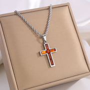 Fashion Jewelry European And American Ing Style Diamond Cross Necklace Unique No Color Fading - Memoriex 