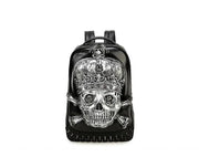 Fashion Punk Rivets Waterproof 3D Ghost Skull With Crown Backpack  Laptop-4