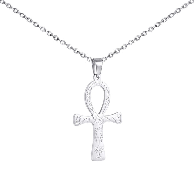 Fashion Simple Trend One-piece Delivery Personalized Corrosion Rune Cross Pendant Stainless Steel Necklace - Memoriex 