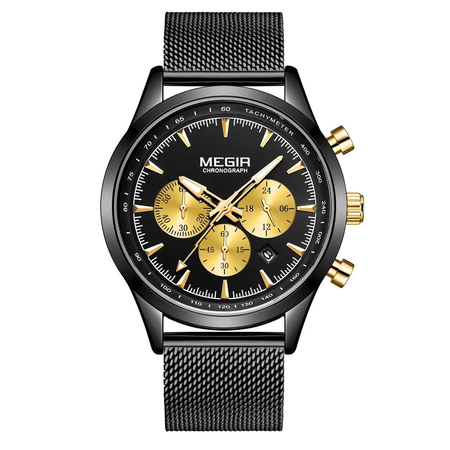 MEGIR Fashion Watch for Men Top Luxury Big Dial Business Quartz Watches Waterproof Steel Wrist Watch Clock Relogio Masculino-5