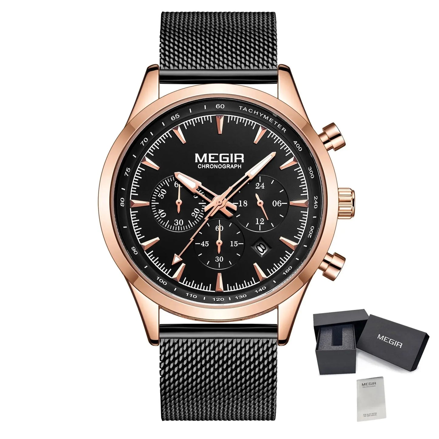 MEGIR Fashion Watch for Men Top Luxury Big Dial Business Quartz Watches Waterproof Steel Wrist Watch Clock Relogio Masculino-16