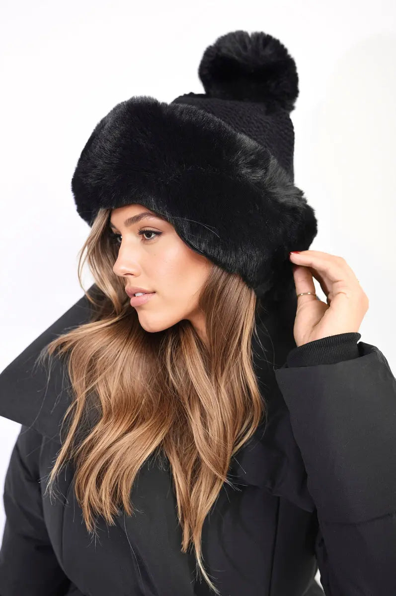 Faux Fur Knitted Winter Hat - Memoriex 