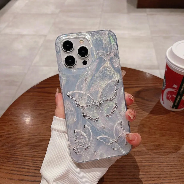 Feathered Butterfly Suitable for Apple 15 Promax Phone Case 11 New iPhone 14 Premium 13/12 Women - Memoriex 