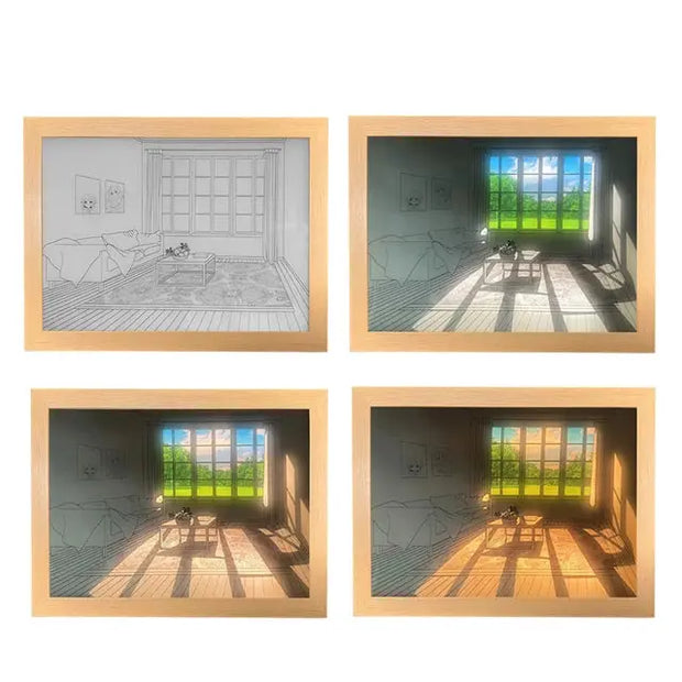 Festival Gift Table Lamp Light Painting Room Decoration Personalized Luminous Painting Photo Frame Light Painting - Memoriex 