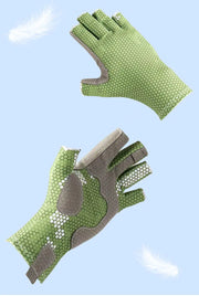 Fishing gloves, UV resistant and anti slip gloves, sun proof half finger outdoor sea fishing sports gloves - Memoriex 