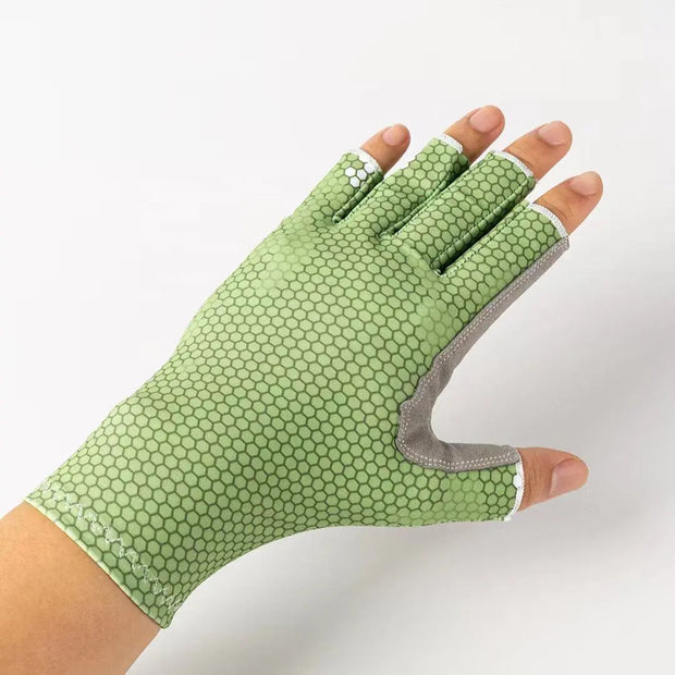 Fishing gloves, UV resistant and anti slip gloves, sun proof half finger outdoor sea fishing sports gloves - Memoriex 
