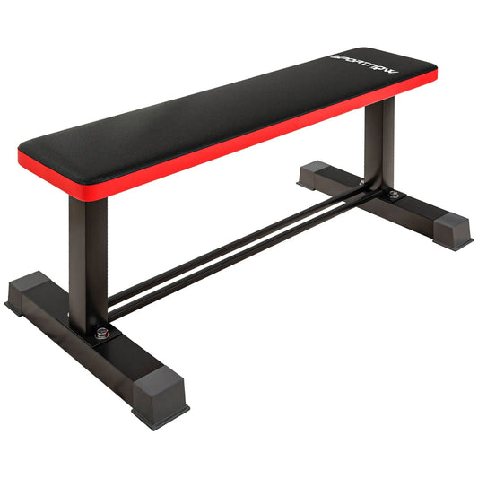 Flat Weight Bench, 300KG Weight Capacity Workout Bench with Dumbbell Rack-0