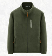 Fleece jacket for men, outdoor sports stand up collar top, large windproof and plush warm cardigan, hoodie, fleece jacket - Memoriex 
