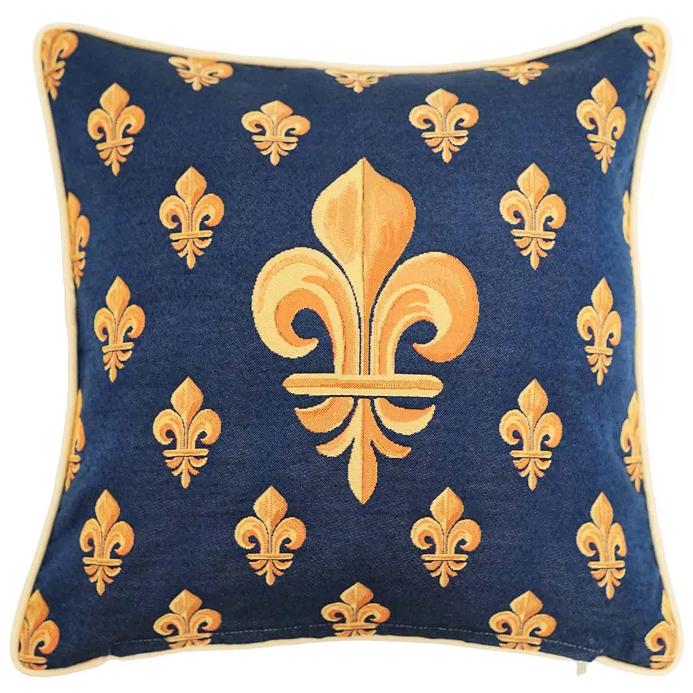 Fleur de lis Blue - Cushion Cover 45cm*45cm-0