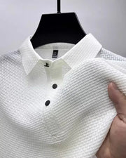 Flip collar T-shirt for men's short sleeved business casual T-shirt for men's Polo shirt - Memoriex 