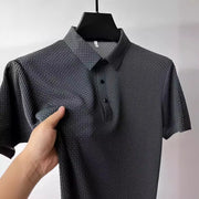 Flip collar T-shirt for men's short sleeved business casual T-shirt for men's Polo shirt - Memoriex 