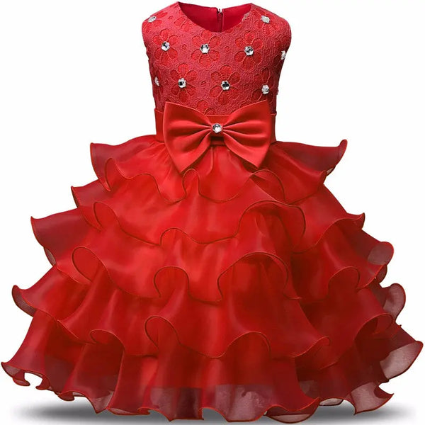 Flower Girl Dress Formal 3-8 Years Floral Baby Girls Dresses Vestidos 9 Colors Wedding Party Children Clothes Birthday Clothing - Memoriex 