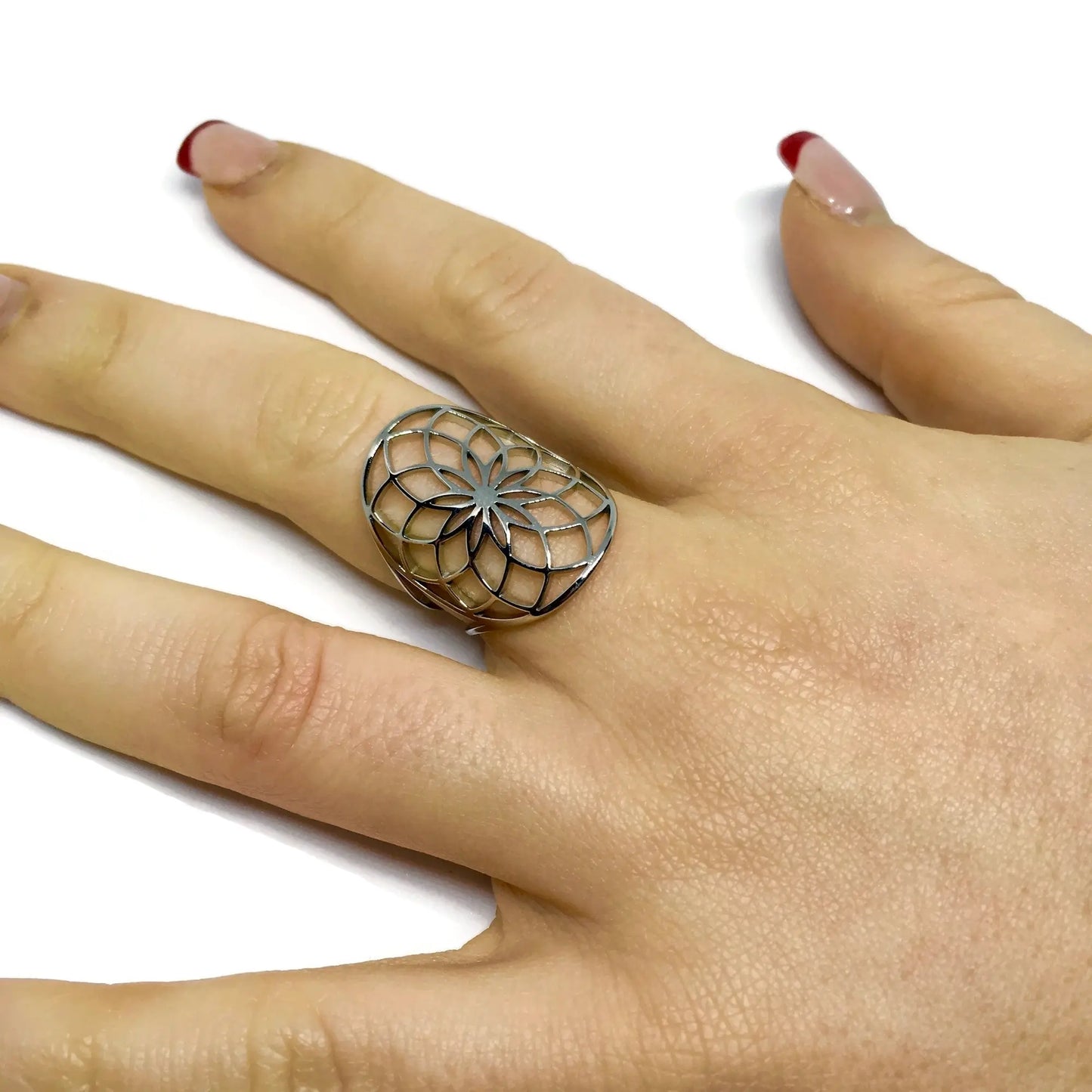 Flower Pattern Adjustable Ring - Memoriex 