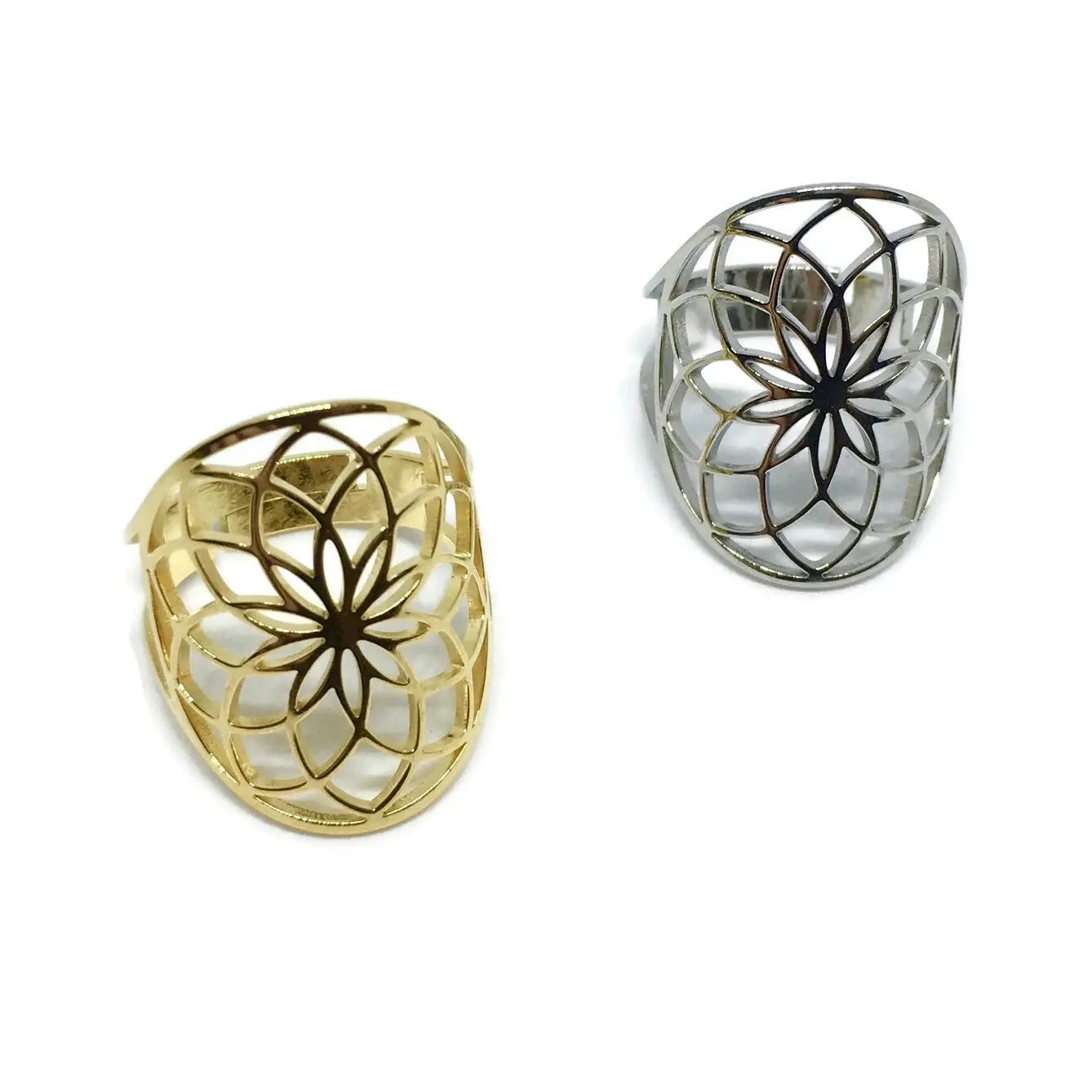 Flower Pattern Adjustable Ring - Memoriex 