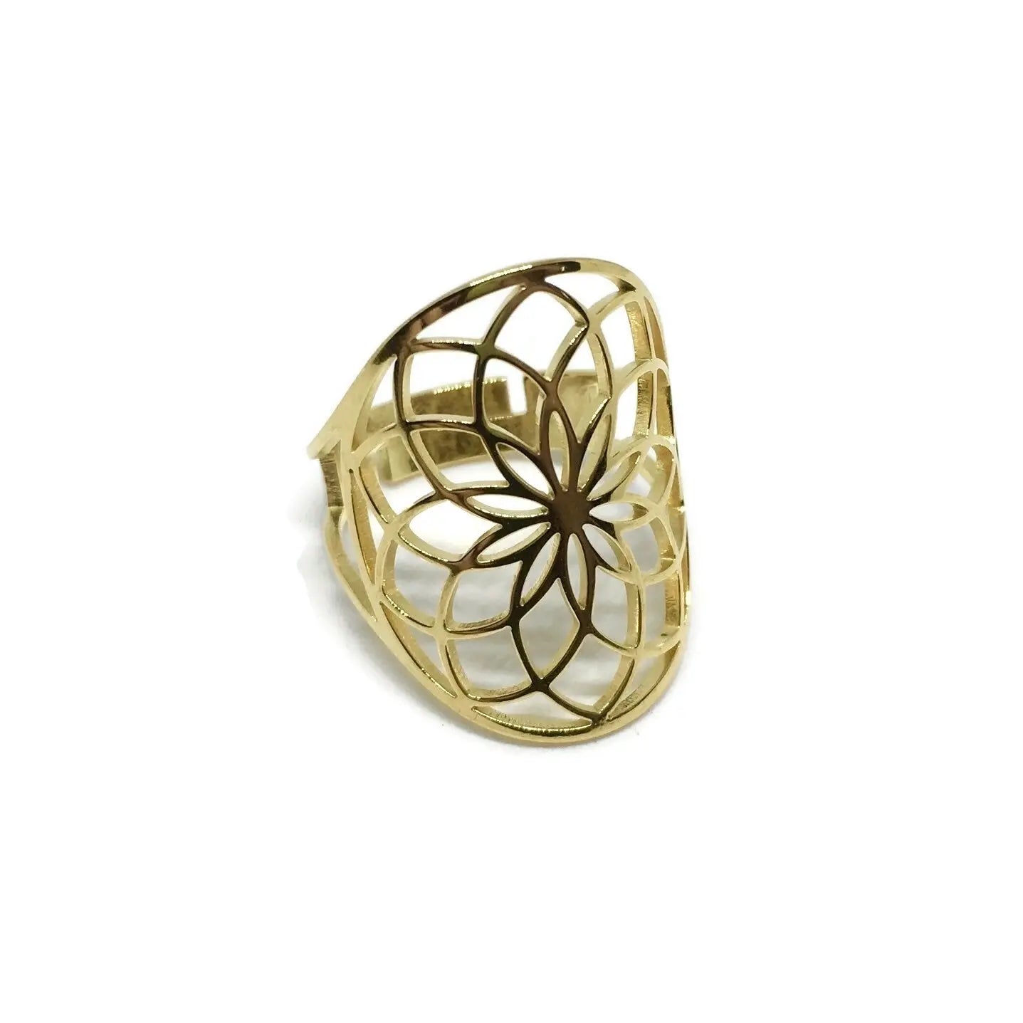 Flower Pattern Adjustable Ring - Memoriex 