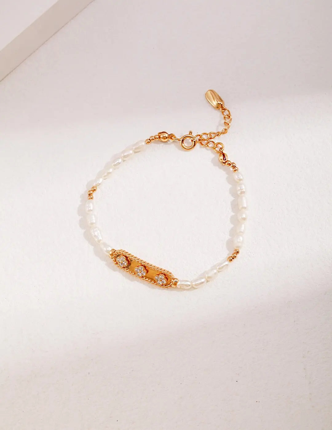 Flower Zircon Natural Pearl Bracelet-0