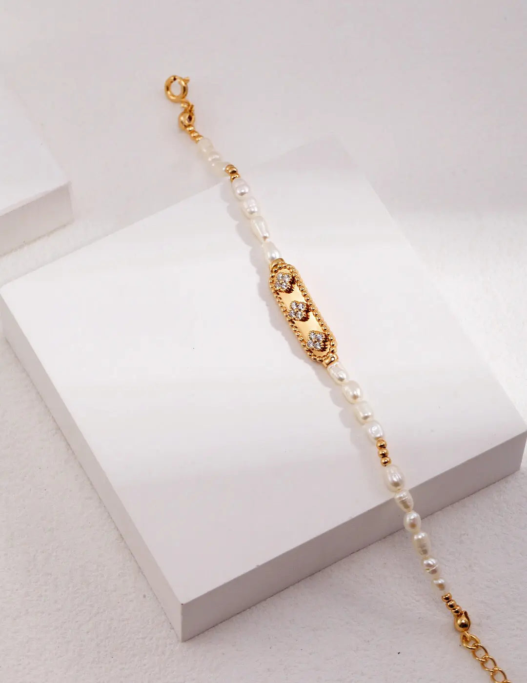 Flower Zircon Natural Pearl Bracelet-2