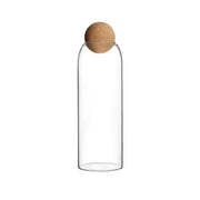 Food Storage Glass Jar with Wood Lid Ball Clear - Memoriex 