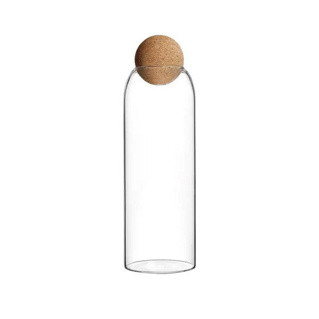 Food Storage Glass Jar with Wood Lid Ball Clear - Memoriex 