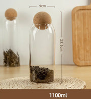 Food Storage Glass Jar with Wood Lid Ball Clear - Memoriex 