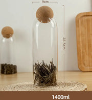 Food Storage Glass Jar with Wood Lid Ball Clear - Memoriex 