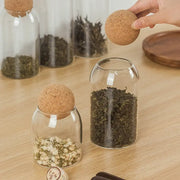 Food Storage Glass Jar with Wood Lid Ball Clear - Memoriex 