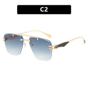 Frameless sunglasses, new trendy women's sunglasses, UV resistant driving ins, European and American sunglasses, high-end feel - Memoriex 