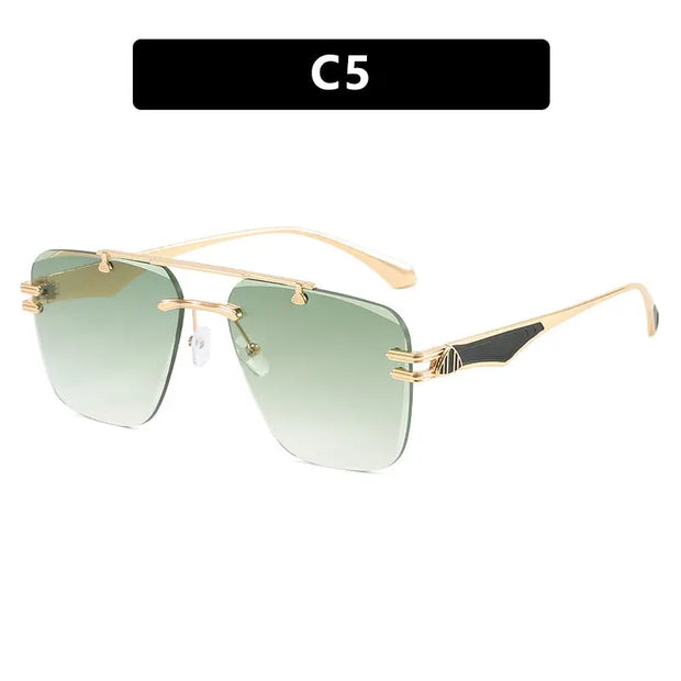 Frameless sunglasses, new trendy women's sunglasses, UV resistant driving ins, European and American sunglasses, high-end feel - Memoriex 