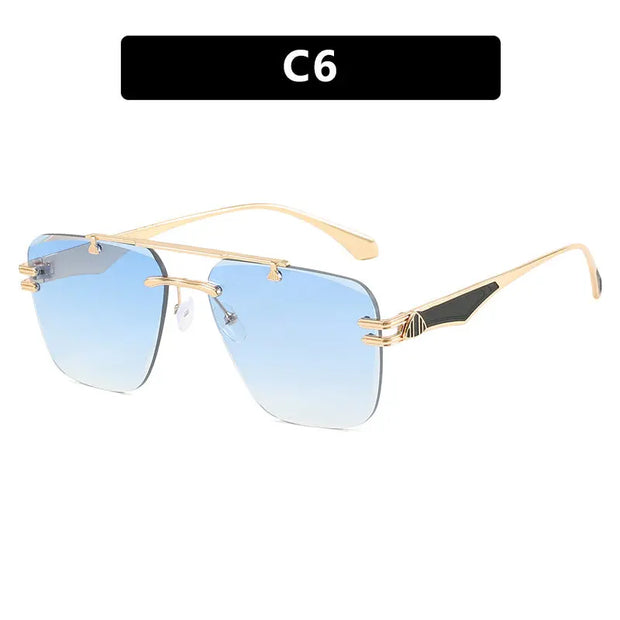 Frameless sunglasses, new trendy women's sunglasses, UV resistant driving ins, European and American sunglasses, high-end feel - Memoriex 