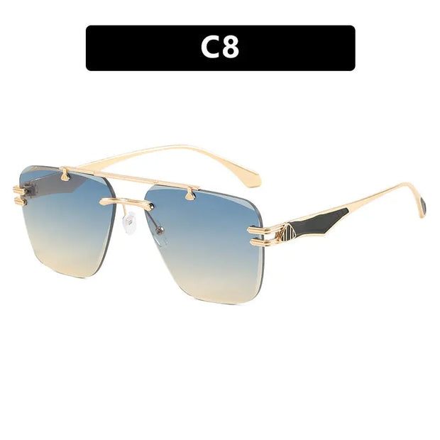 Frameless sunglasses, new trendy women's sunglasses, UV resistant driving ins, European and American sunglasses, high-end feel - Memoriex 