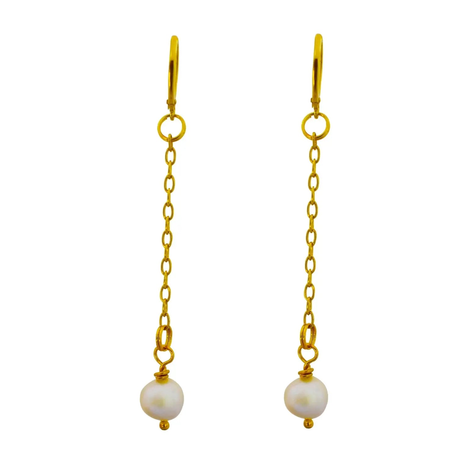 Freshwater Pearl Yellow Gold Vermeil, 9k or 18k Earrings - Memoriex