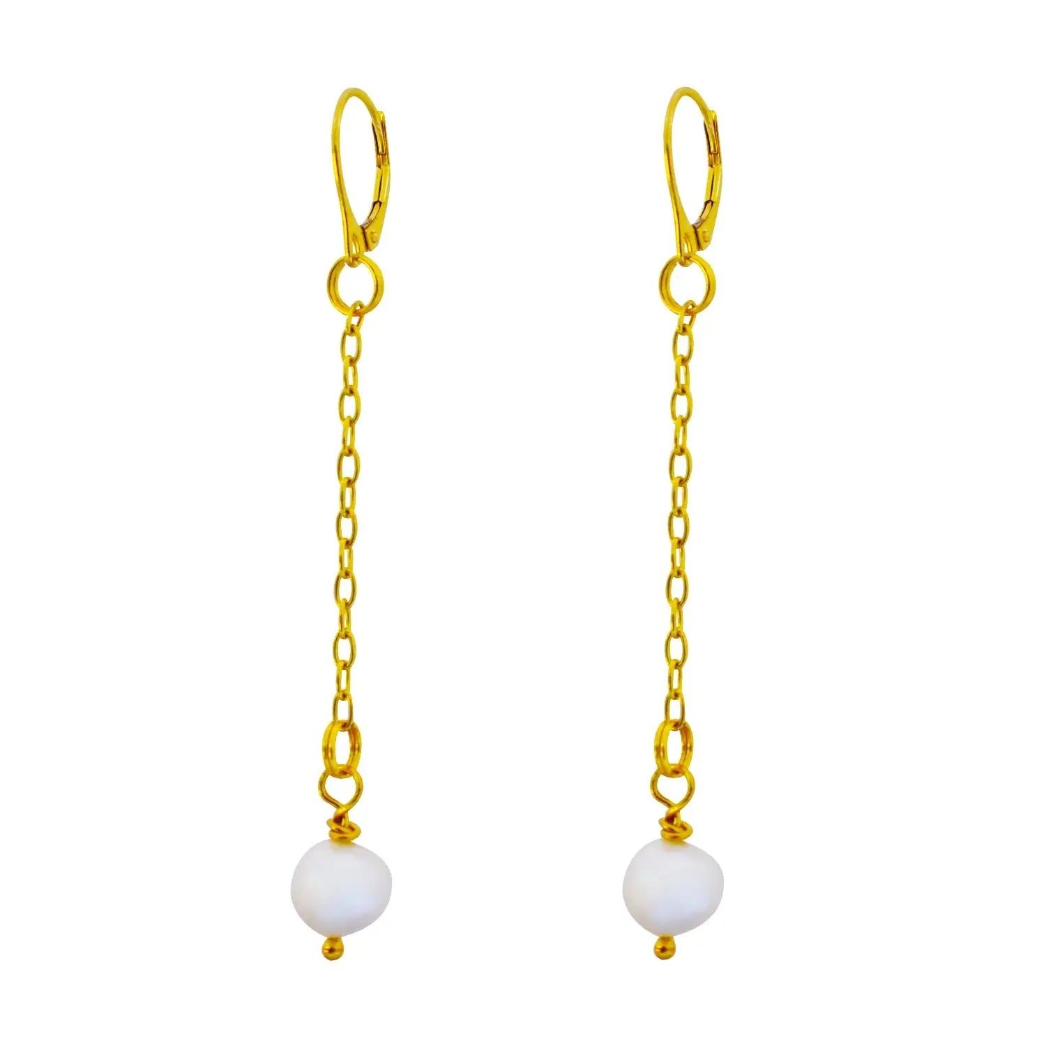 Freshwater Pearl Yellow Gold Vermeil, 9k or 18k Earrings - Memoriex