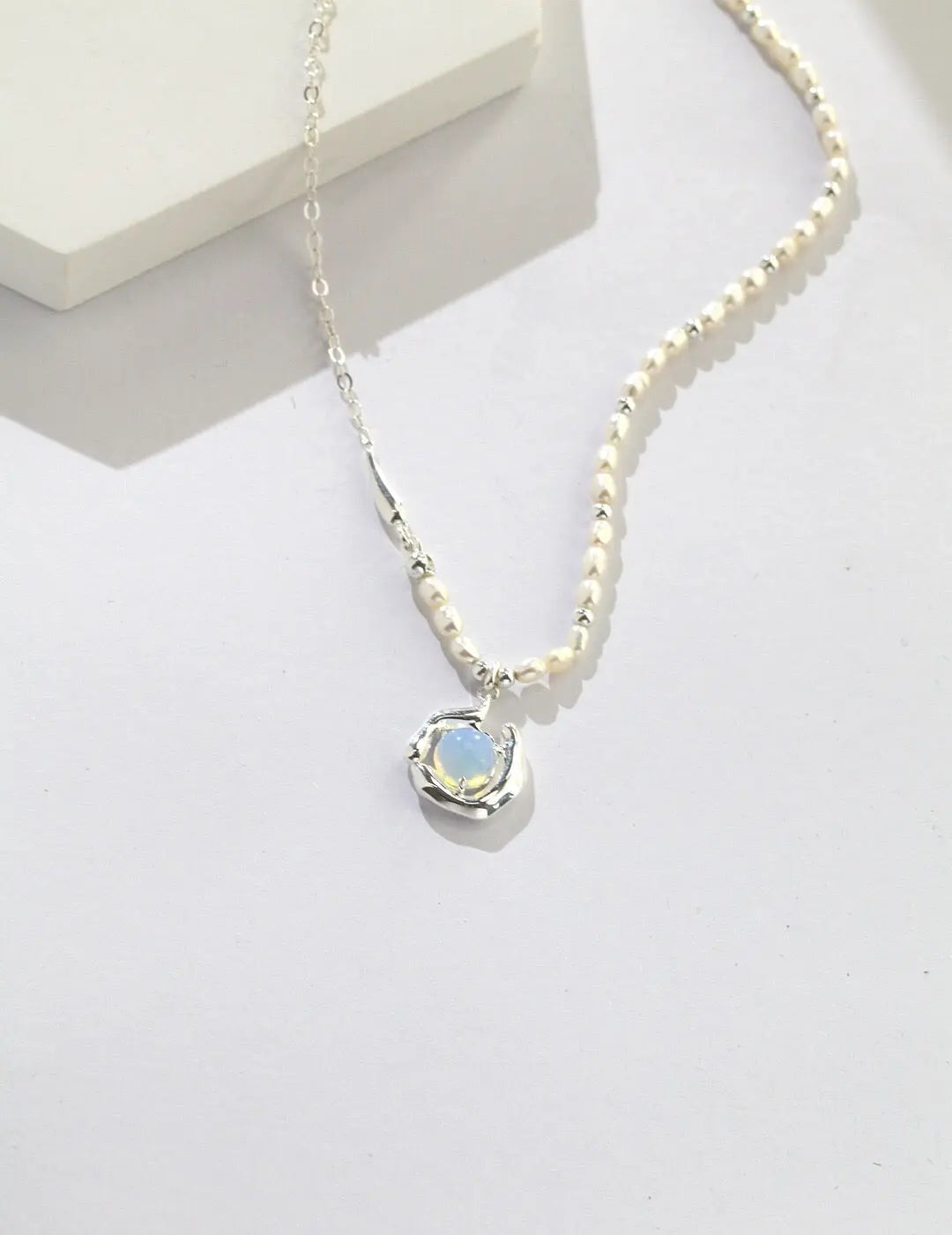 Freshwater Pearl & Moonstone Necklace-1