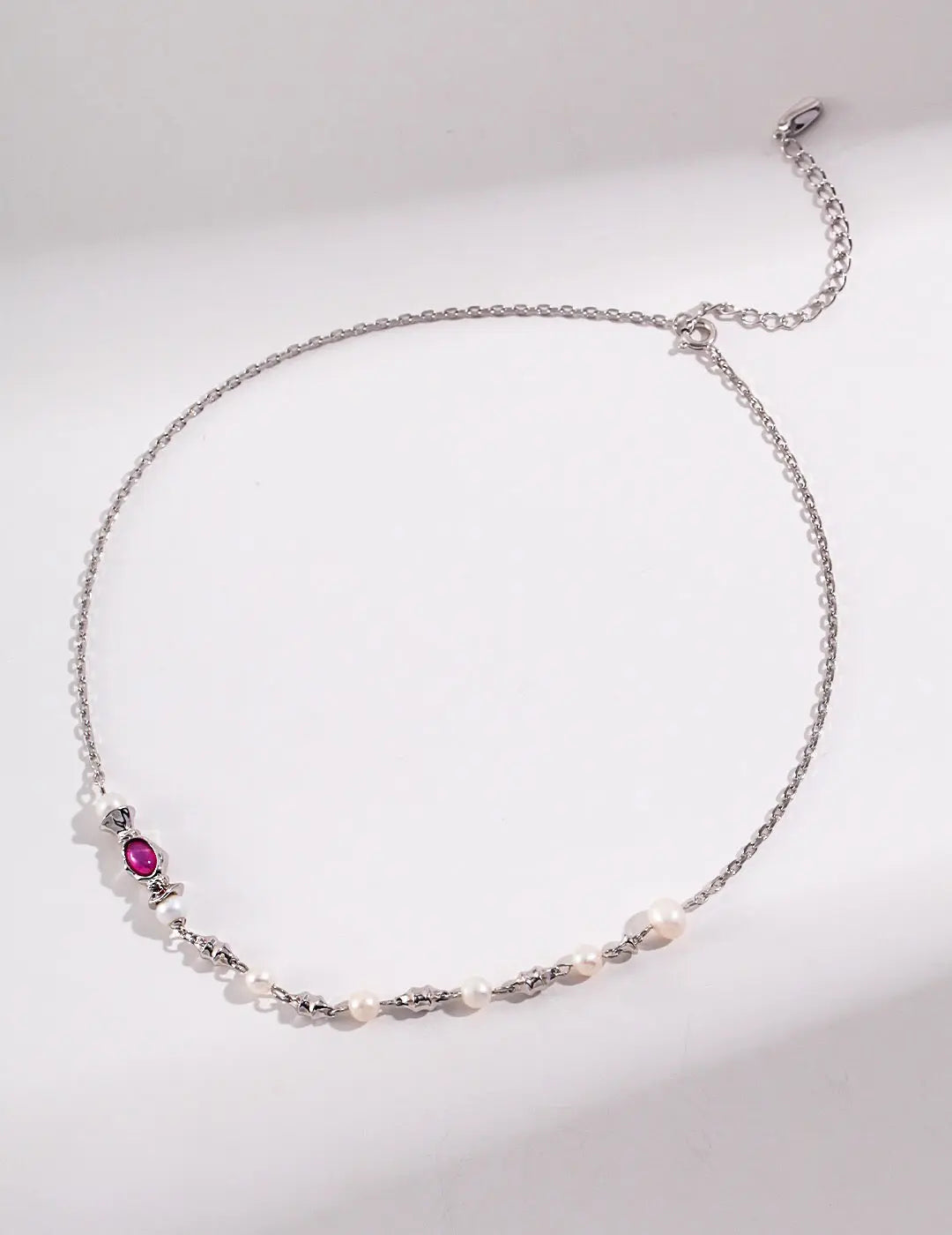 Freshwater Pearl and Pink Zircon Necklace-2