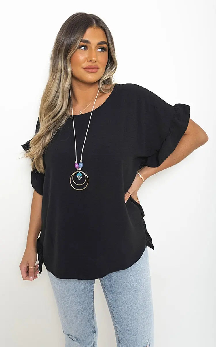 Frill Sleeve Top-7