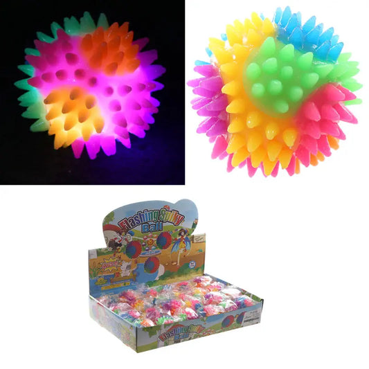 Fun Kids Spiky Bouncy Light Up Ball 5.5cm TY579 - Memoriex 