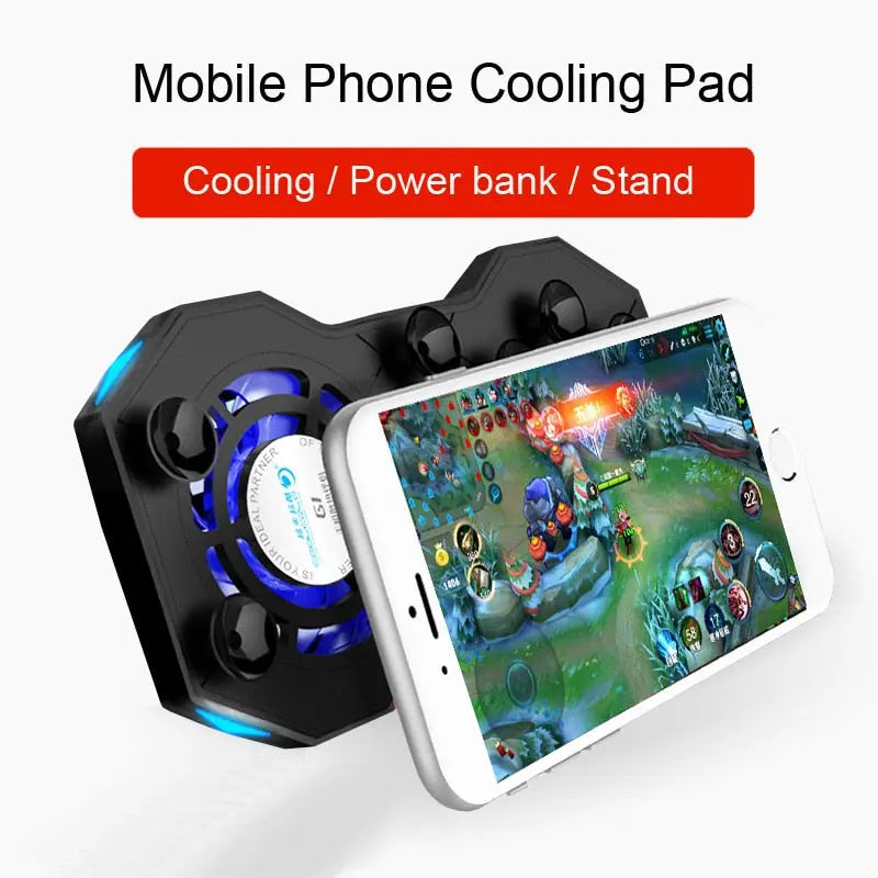 G1 Mobile Phone Cooling Pad Mute Gaming Cooler Radiator Fans With Ring Holder Stand Portable Rechargeable Power - Memoriex 