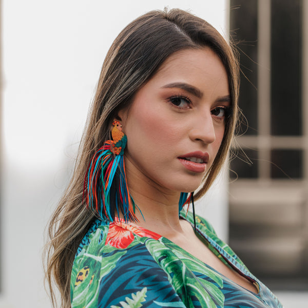 Rooster Totumo Earrings – Handcrafted Statement Jewellery-0