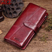 GZCZ Genuine Leather Women Wallet Purse Female Luxury Cow Leather Business Women's Handbag Genuine Leather Pouch - Memoriex 
