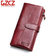 GZCZ Genuine Leather Women Wallet Purse Female Luxury Cow Leather Business Women's Handbag Genuine Leather Pouch - Memoriex 