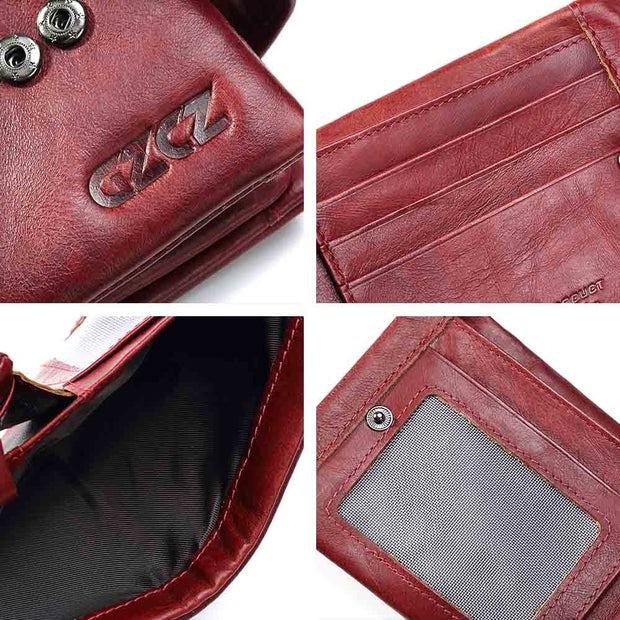 GZCZ Genuine Leather Women Wallet Purse Female Luxury Cow Leather Business Women's Handbag Genuine Leather Pouch - Memoriex 